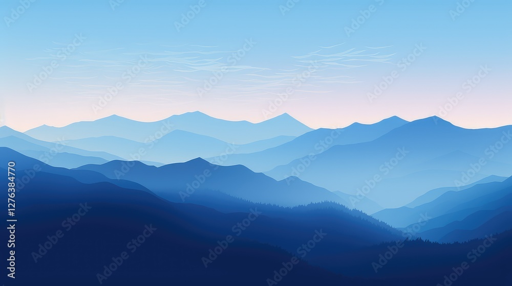 Obraz premium mountain blue gradient color