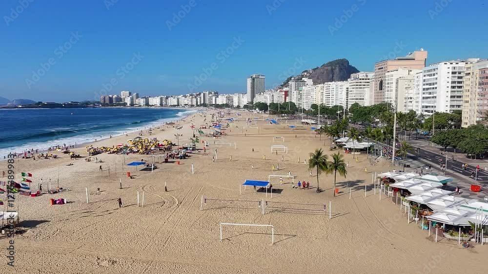 Aerial view of copacabana beach in rio de janeiro. Aerial view of copacabana beach in rio de janeiro.
