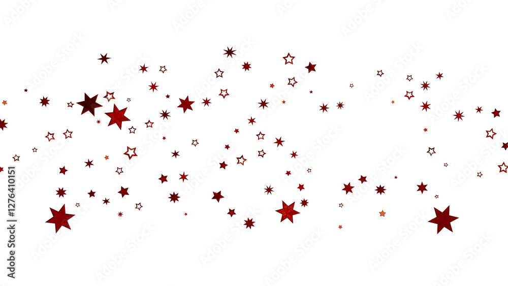 Obraz premium Red Stars Scattered on White