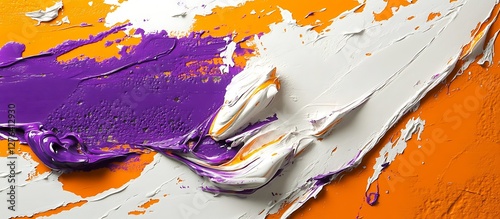 Wallpaper Mural Abstract paint strokes in orange, white, and purple Torontodigital.ca