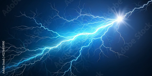 Wallpaper Mural Blue Lightning Strike Digital Art, Energy Burst, Abstract Background, Power, Electricity lightning, energy Torontodigital.ca