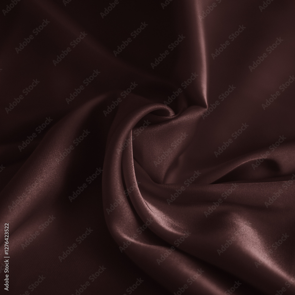 Obraz premium photo of chocolate silk fabric template of fabric roll of fabric