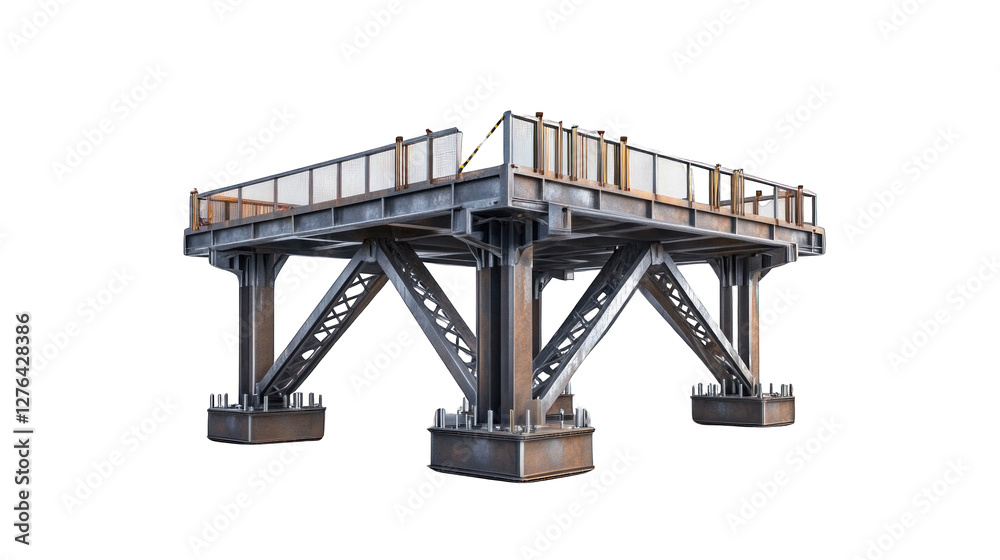 A large steel structure with a lot of metal beams and a lot of space