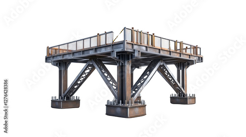 A large steel structure with a lot of metal beams and a lot of space