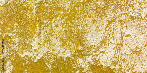 cracked paint, stains, and peeling layers of aged and rustic gold, brown, and faded white hints of darker spots where mold, dirt, and rough aged texture are perfect vintage atmosphere scratches scuffs