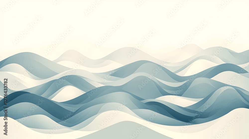 Fototapeta premium Abstract Blue and White Wave Pattern Design