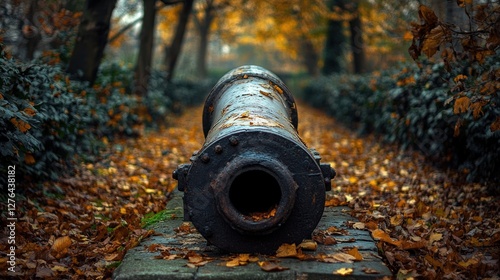 Wallpaper Mural Autumn park cannon, leaves, path, history, display Torontodigital.ca