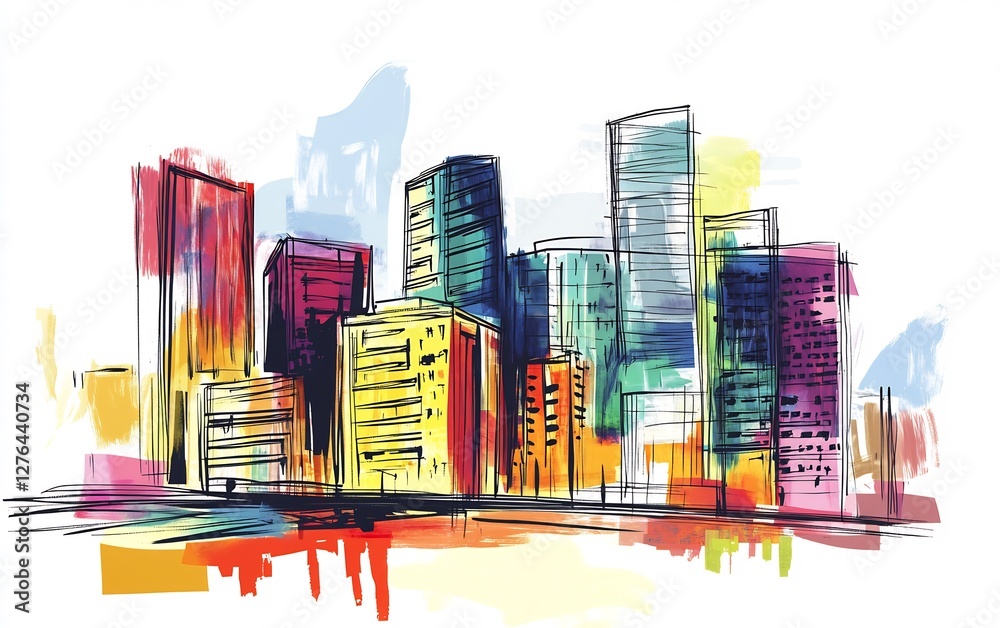 Fototapeta premium modern urban buildings with clean lines