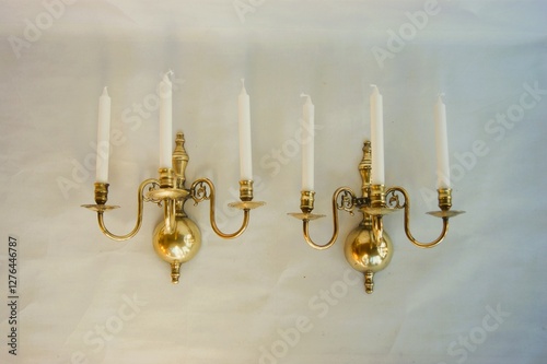 Wall candle holders in baroque style. 