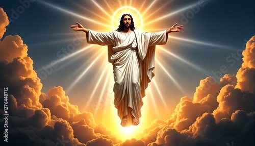 Jesus Christ Ascending into Heaven.