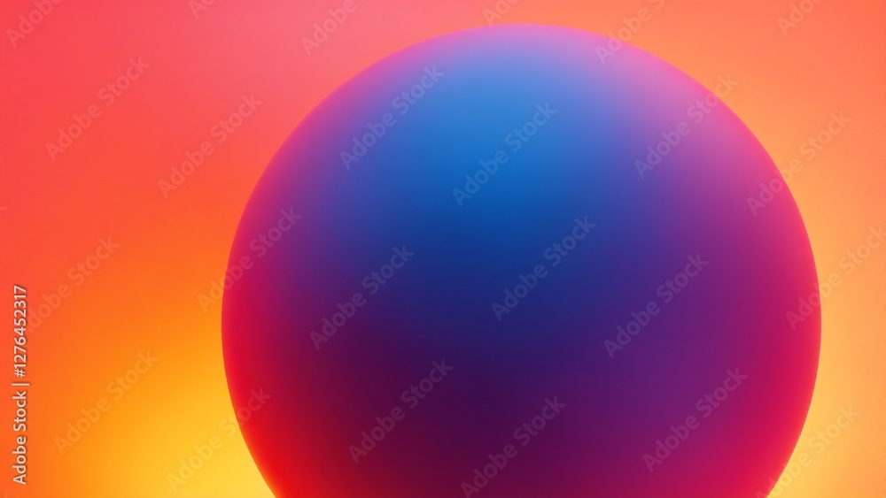 Fototapeta premium Modern spherical design with smooth gradient transitions in vibrant colors. This minimalist and abstract artwork creates a contemporary aesthetic
