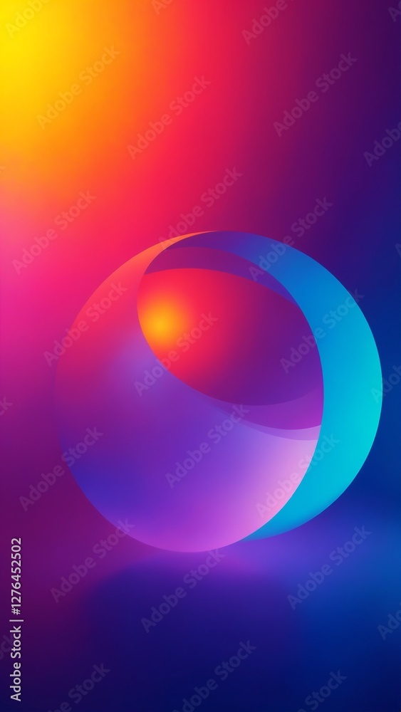 Modern spherical design with smooth gradient transitions in vibrant colors. This minimalist and abstract artwork creates a contemporary aesthetic Modern spherical design with smooth gradient transitions in vibrant colors. This minimalist and abstract artwork creates a contemporary aesthetic