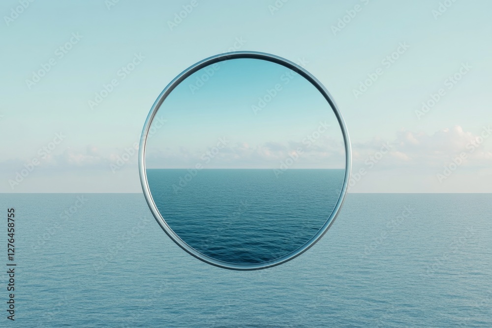 Viewing the endless horizon through a circular lens over the ocean Viewing the endless horizon through a circular lens over the ocean