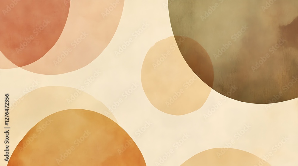 Abstract Earthy Tones Overlapping Circles Artwork Abstract Earthy Tones Overlapping Circles Artwork
