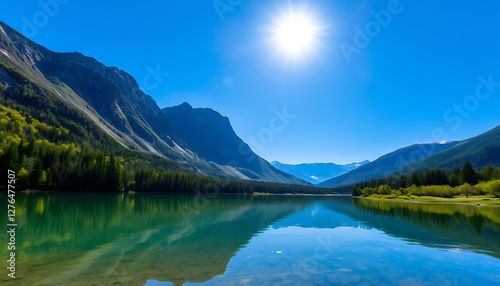 Scenic Lake and Mountain Landscape A Tranquil Nature Escape