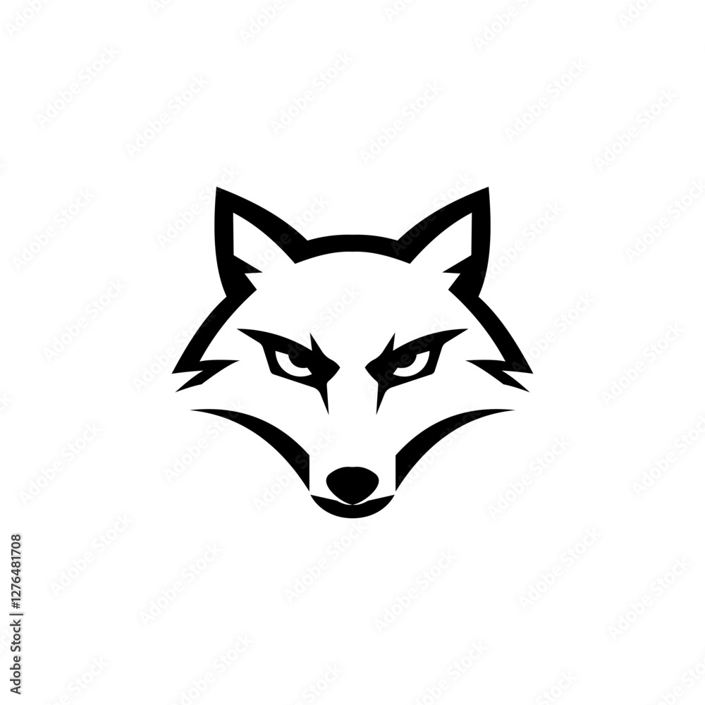 Minimalist Wolf Head Logo Vector Minimalist Wolf Head Logo Vector