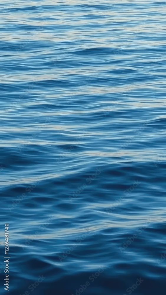 Serene waves gently roll across a reflective lake at dawn with soft blue hues, gentle, reflection Serene waves gently roll across a reflective lake at dawn with soft blue hues, gentle, reflection