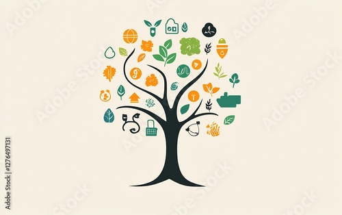 eco-friendly tree illustration photo