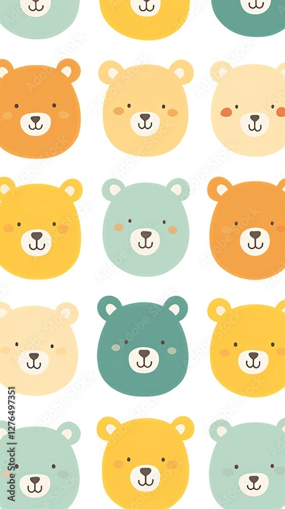Obraz premium Bears doodle vector wildlife pattern animal.