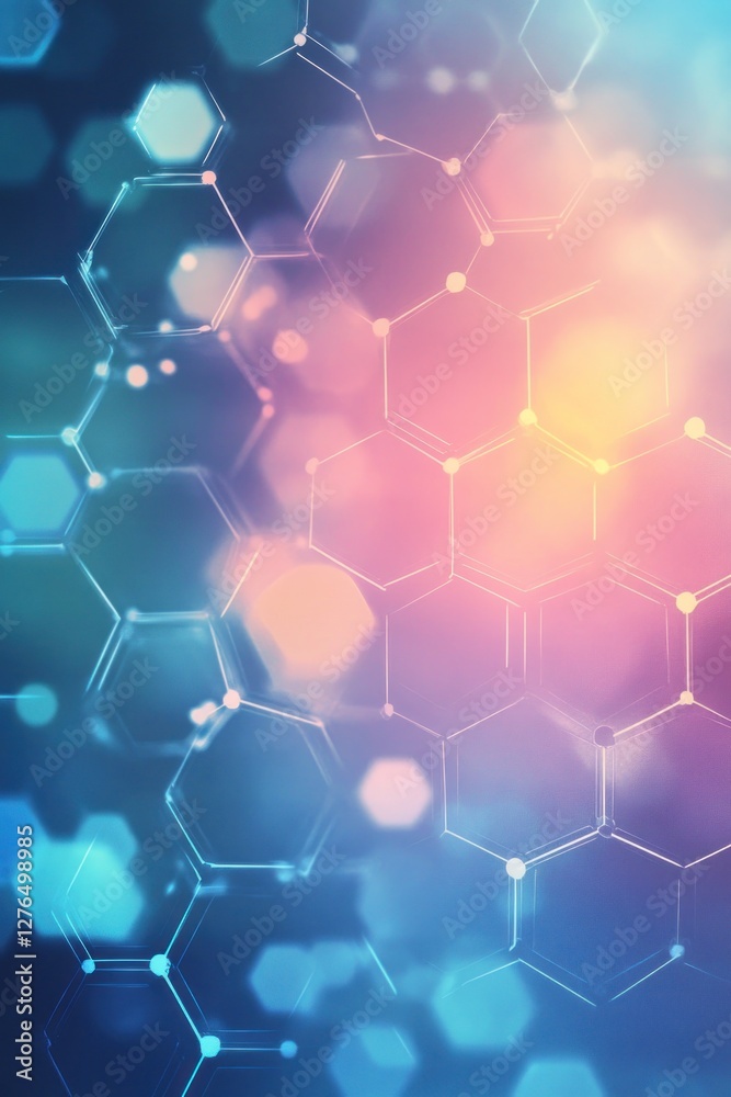 Fototapeta premium Abstract hexagonal pattern with vibrant colors