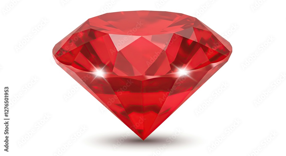 Shining Red Ruby Gemstone Isolated on White Background Stock Image Shining Red Ruby Gemstone Isolated on White Background Stock Image