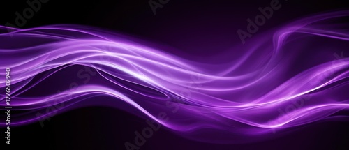 Wallpaper Mural Abstract purple waves flowing gracefully in darkness Torontodigital.ca