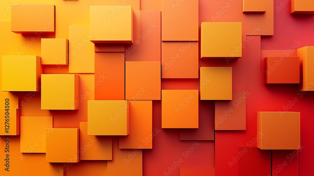 Abstract Orange and Red Cube Pattern Background Abstract Orange and Red Cube Pattern Background