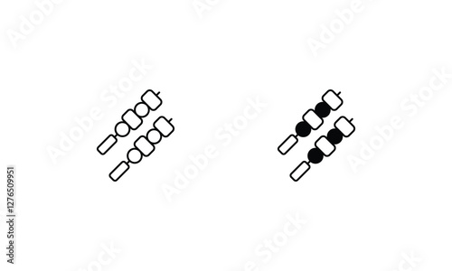 Skewer icons set line and glyph vector icon