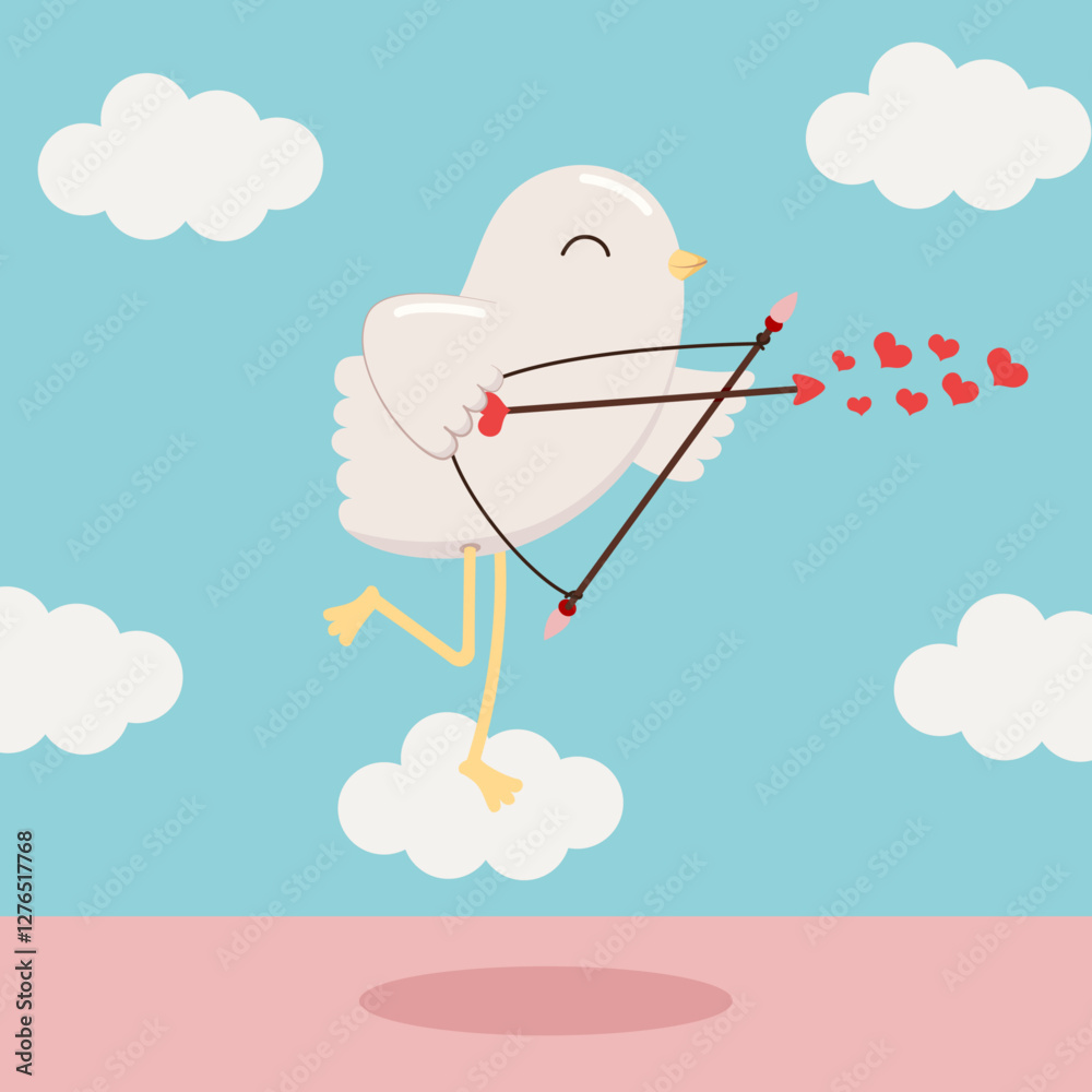 Cupid Bird Shooting Arrows of Love