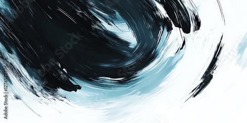 Dynamic brushstrokes conveying emotive force with elegance and depth