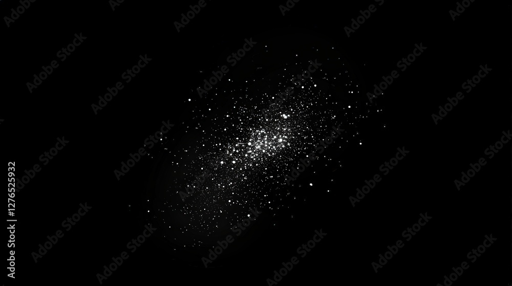 Ephemeral galaxy of shimmering stardust on a black background Ephemeral galaxy of shimmering stardust on a black background
