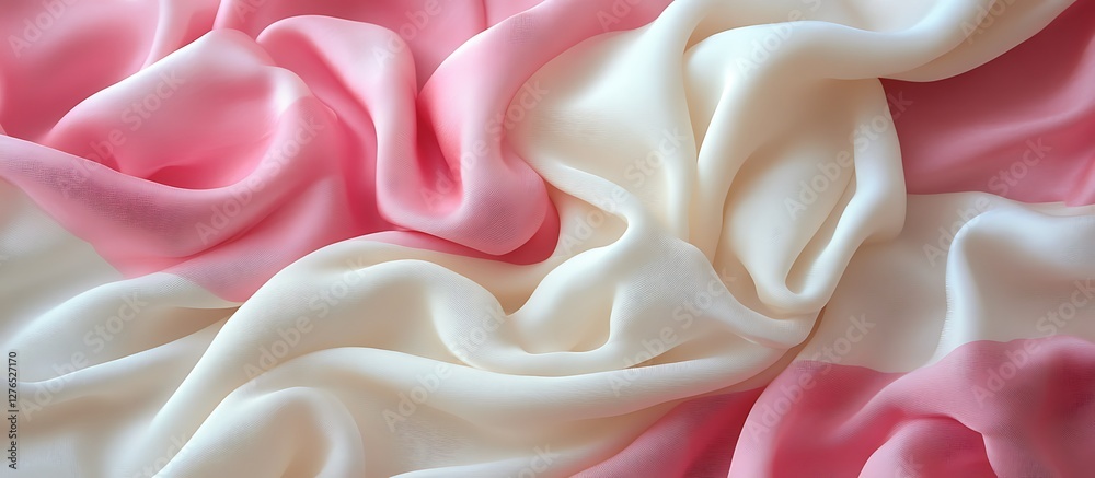 Pink and white fabric texture, flowing design