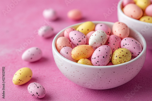 A bowl of Easter candy, col...
