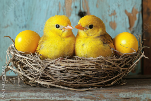 A vintage-style Easter scen...