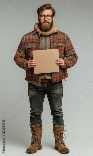Man With Empty Sign On A Wh...
