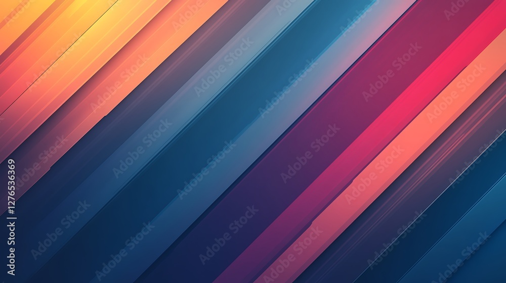Obraz premium Abstract Diagonal Stripes Colorful Gradient Design