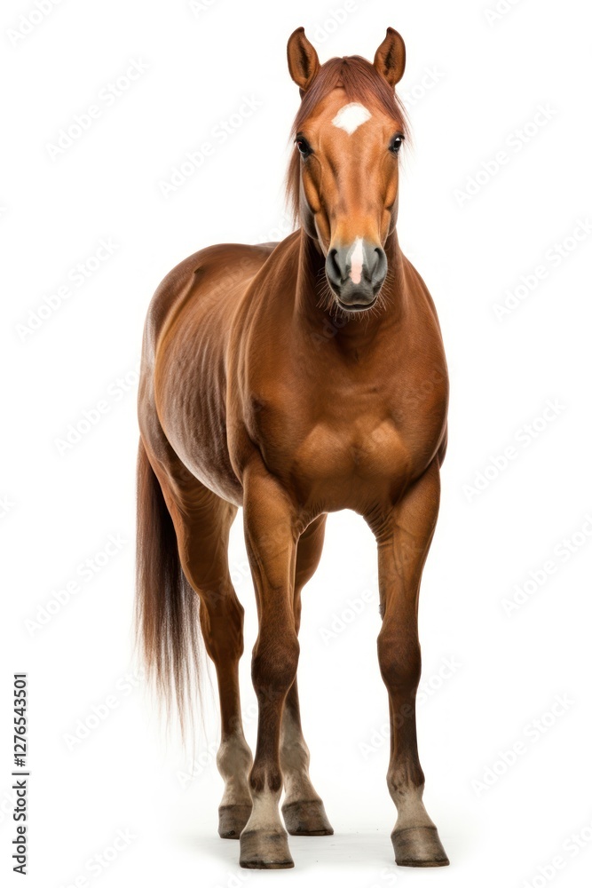 Fototapeta premium American quarter horse mammal animal white background.