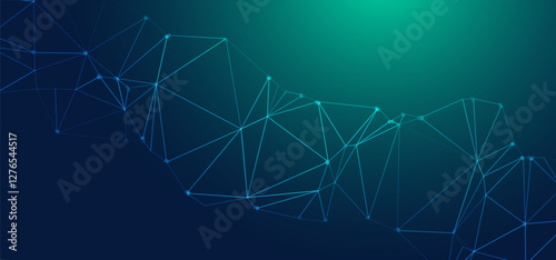 Green blue gradient technology digital speed connect background, abstract cyber nano information communication, innovation future tech data, internet network connection, Ai big data line illustration