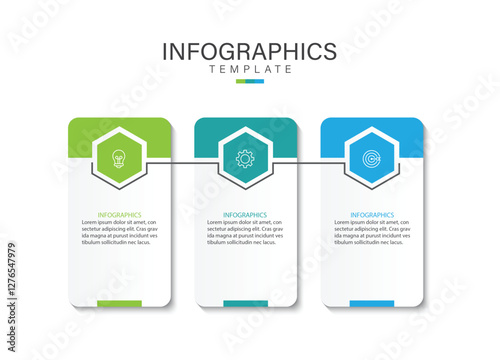 Obraz na płótnie Business infographic design template with 3 options, steps or processes. w salonie
