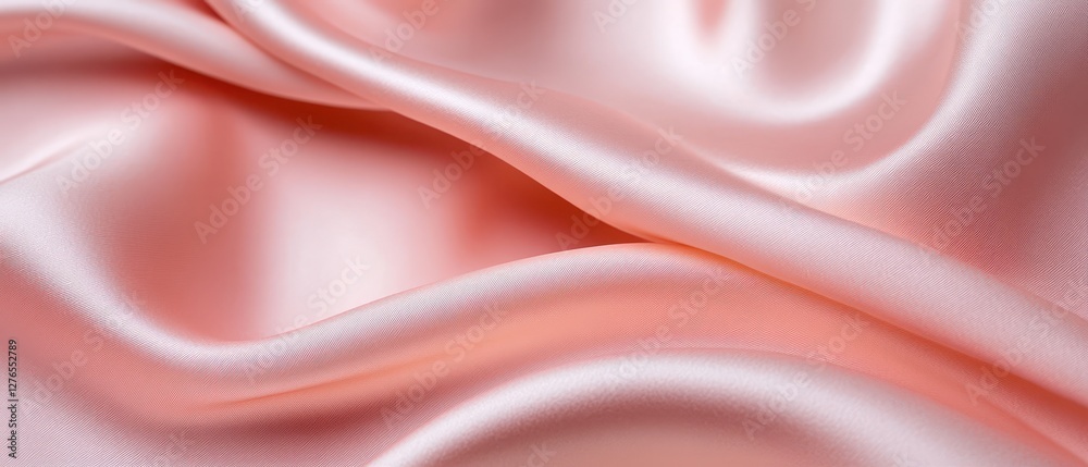 Fototapeta premium Smooth light flamingo pink fabric, delicate sheen, warm minimalist background