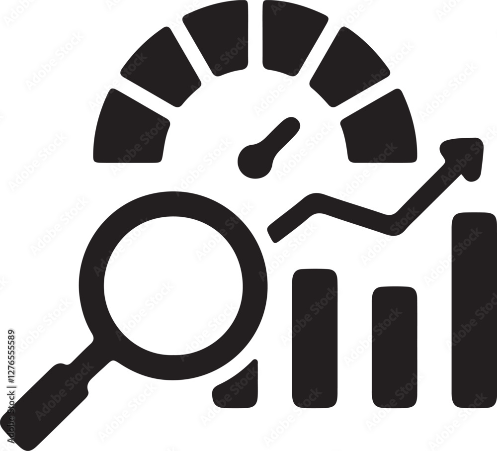 Illustration of an analysis of achievement with an upward trending graph Illustration of an analysis of achievement with an upward trending graph