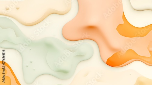 Abstract Fluid Shapes in Pastel Colors