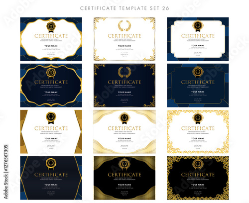 賞状セット（横向き）26　certificate　ディプロマ　表彰状　フレームデザイン