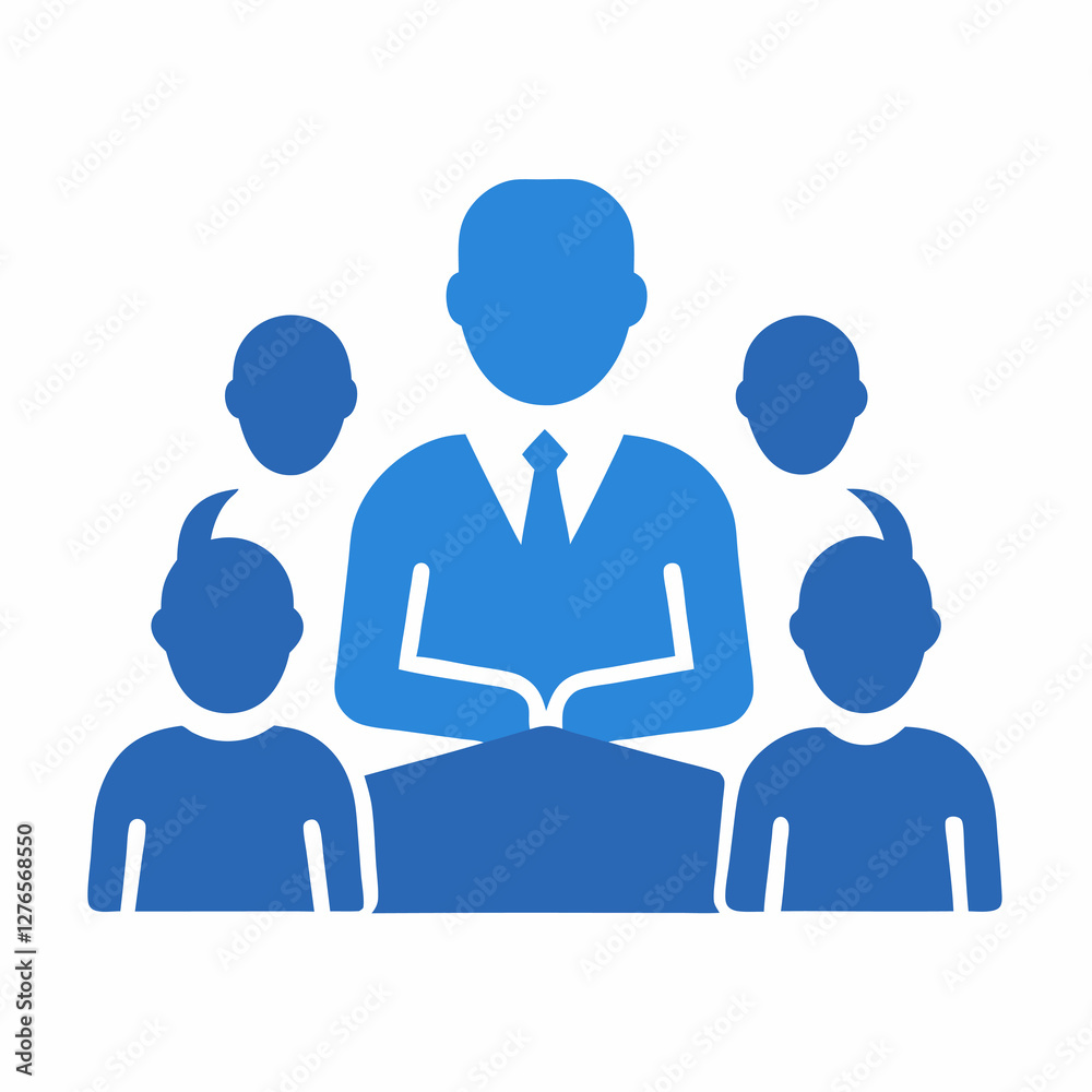 Employees join group discussion in brief open office talk now Employees join group discussion in brief open office talk now