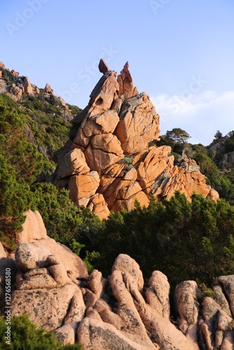 Red porphyry granite rocks in Sardinia