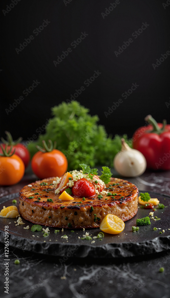 Artistic Lecsó dish with fresh vegetables, minimalistic presentation Artistic Lecsó dish with fresh vegetables, minimalistic presentation