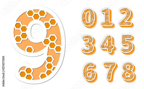 Birthday numbers 0-9 with honey bee svg, Layered birthday decoration