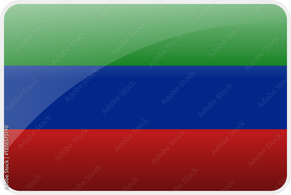 Fototapeta premium Flag Icon of Dagestan Country,National Vector Flag Iconic Symbol and Colors of Dagestan flag.