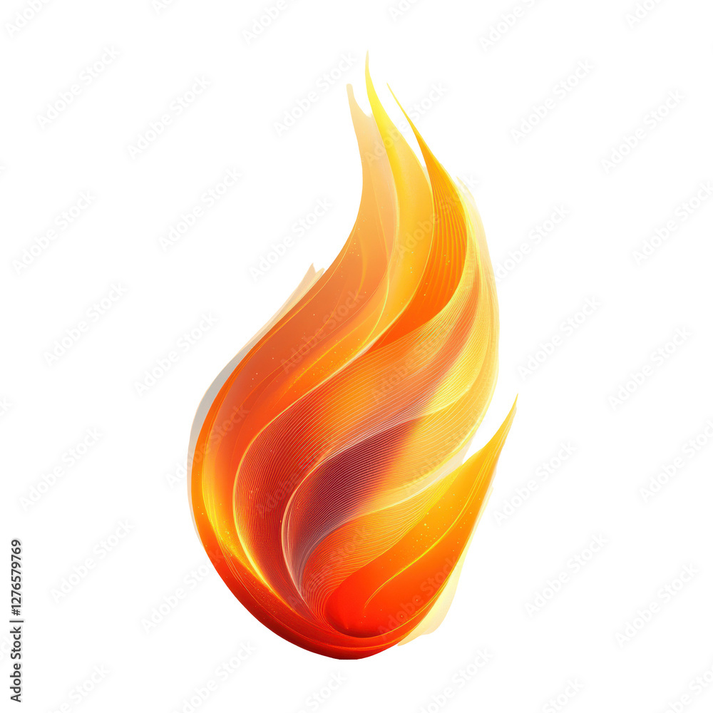 Abstract Flame Design Orange Yellow Fire Graphic Art, isolated transparent background Abstract Flame Design Orange Yellow Fire Graphic Art, isolated transparent background