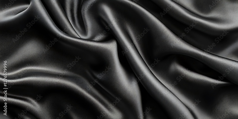 Fototapeta premium Dark Gray Silk Fabric Texture